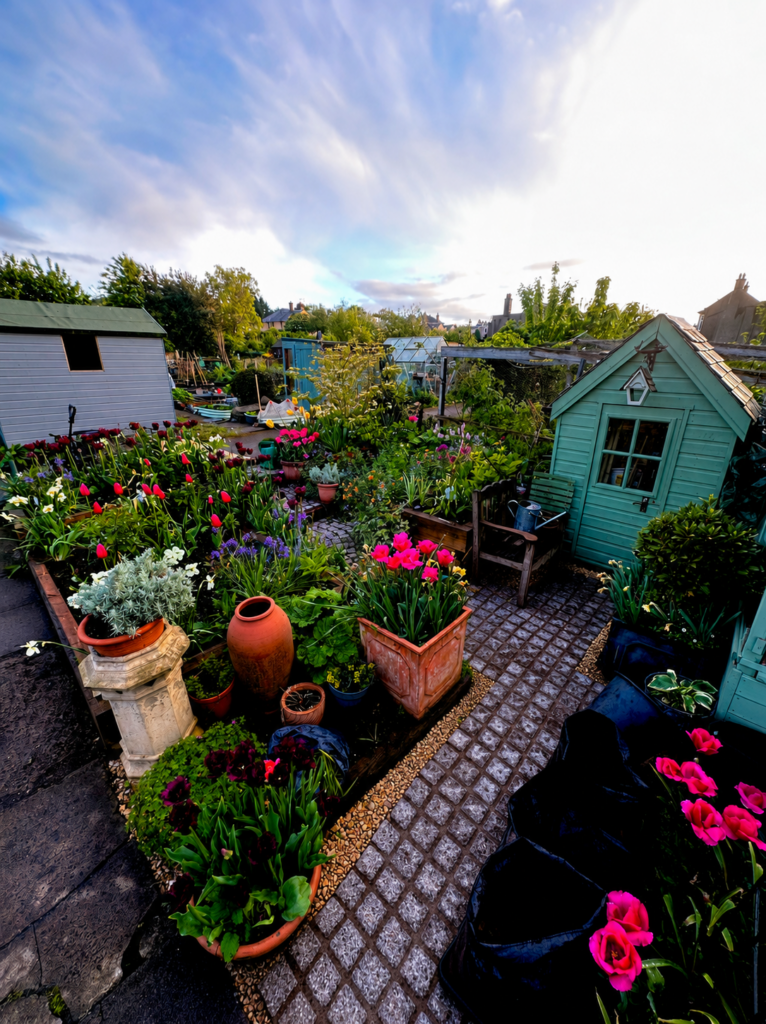 Home page spring planting including tulips and herbaceous plants